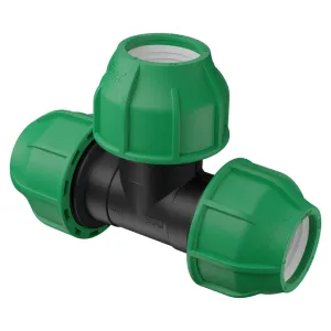 Poliext T spojnica do 10 bara za tri PE cevi 25mm