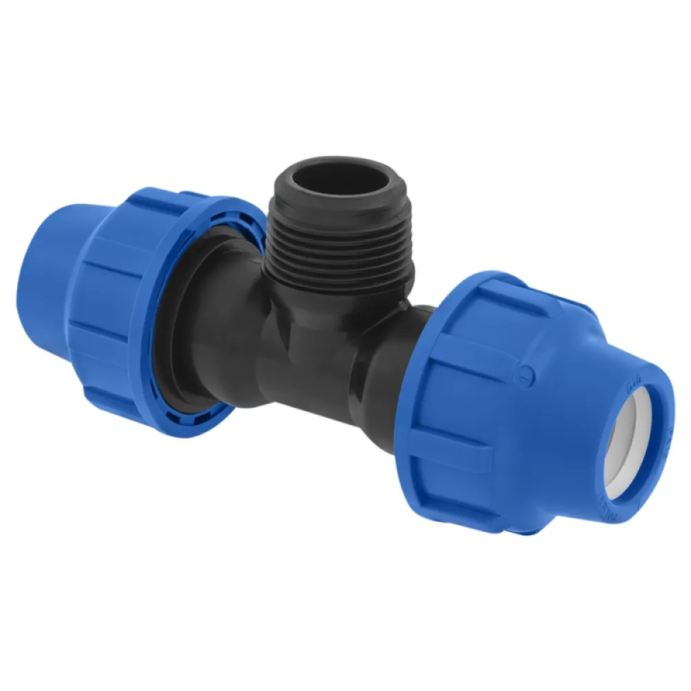 Poliext T spojnica PN 16 bara za PE cevi i fiting 20×3/4″x20 spoljašnji navoj