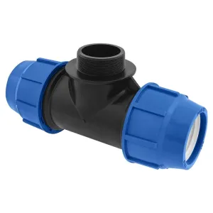 Poliext T spojnica PN 16 bara za PE cevi i fiting 90x3″x90 spoljašnji navoj