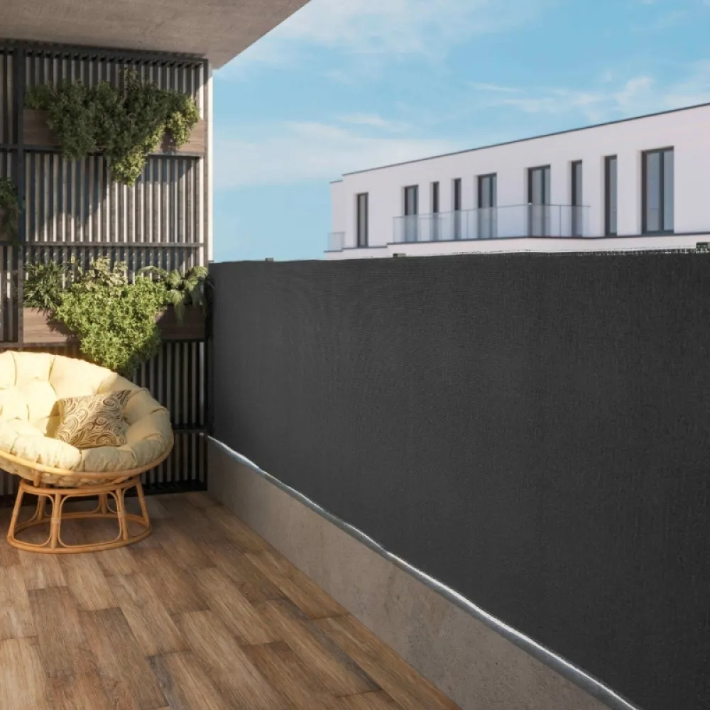 Bouillon mreža za ogradu i zasenu 100% antracit 1.2x25m