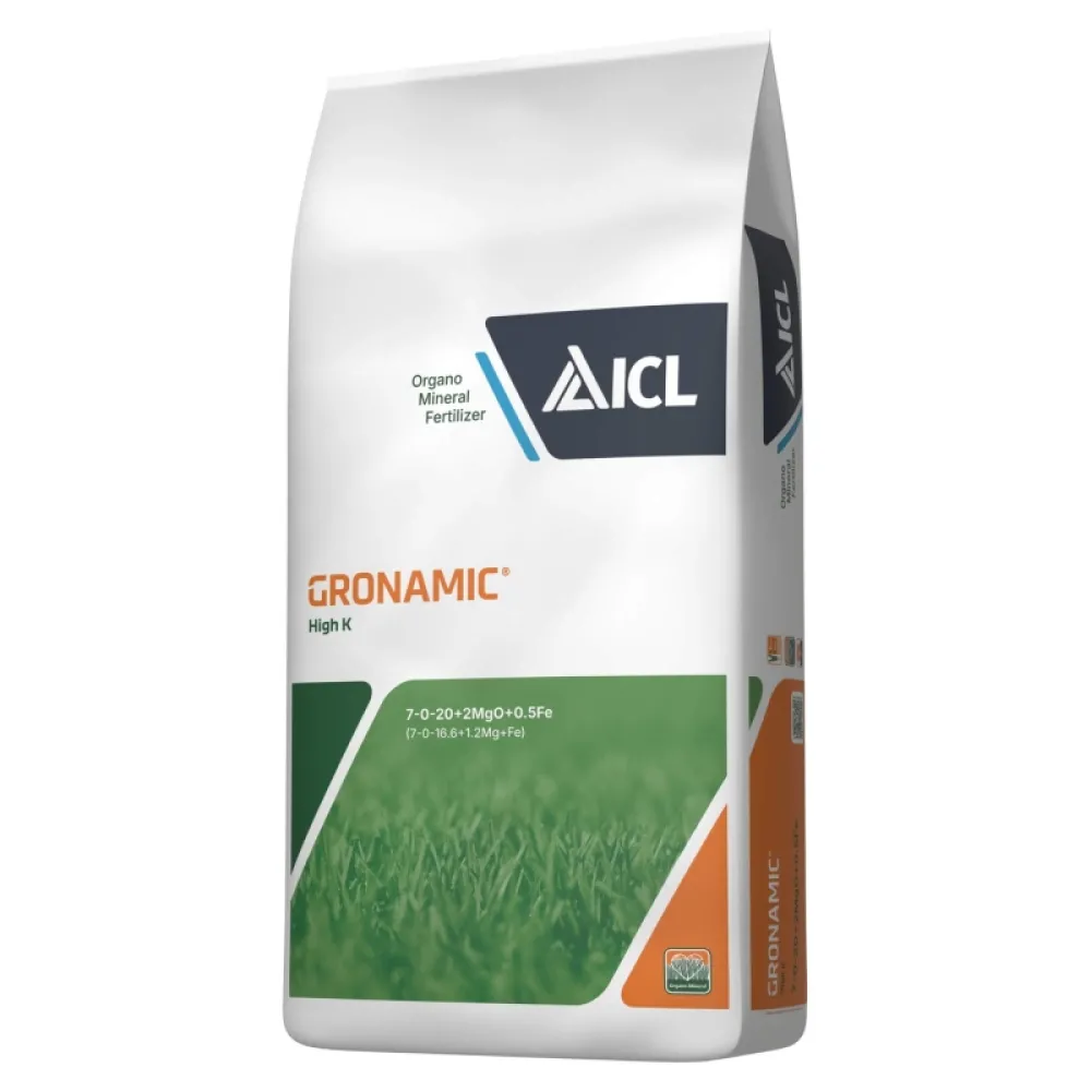 Gronamic High K 7-0-20+2MgO+0.5Fe organo-mineralno đubrivo za travu