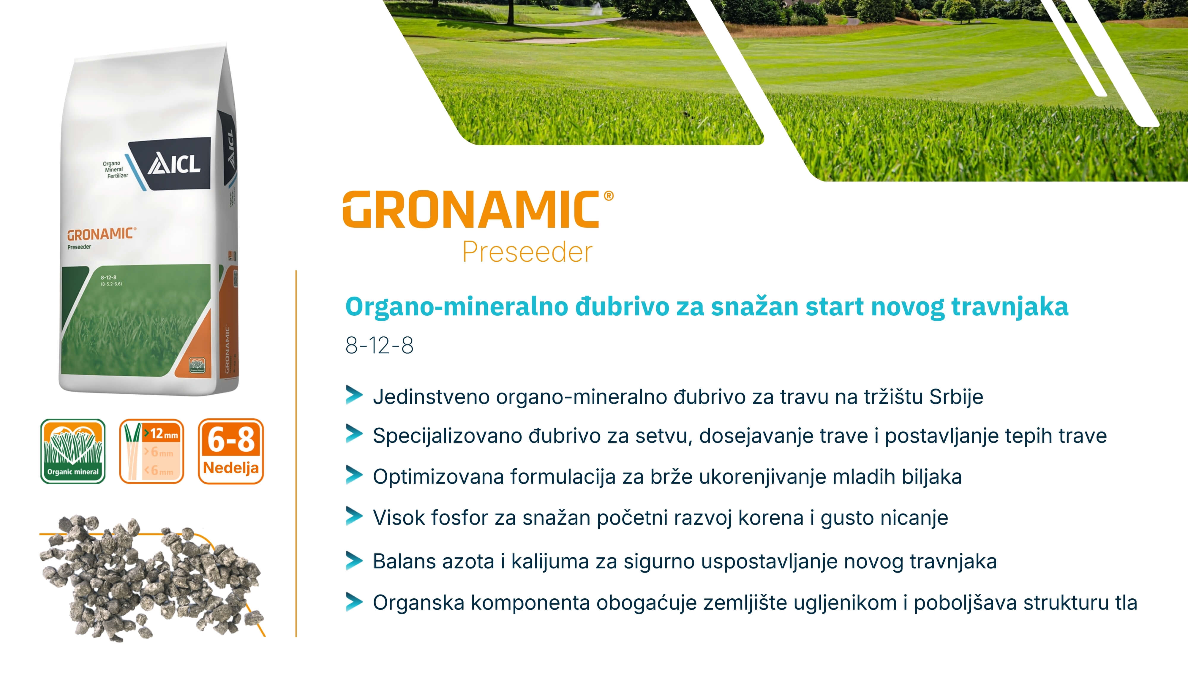 ICL Gronamic Preseeder za snažan start novog travnjaka