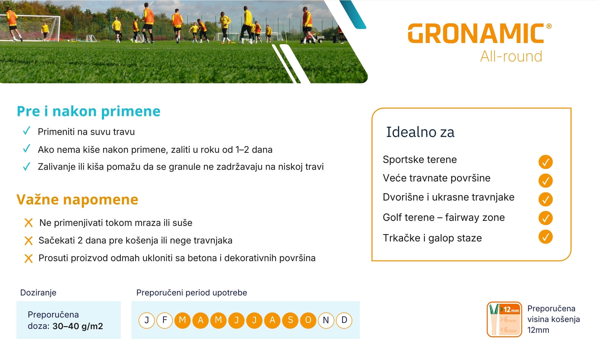 ICL Gronamic All-round napomene za primenu na travnjacima
