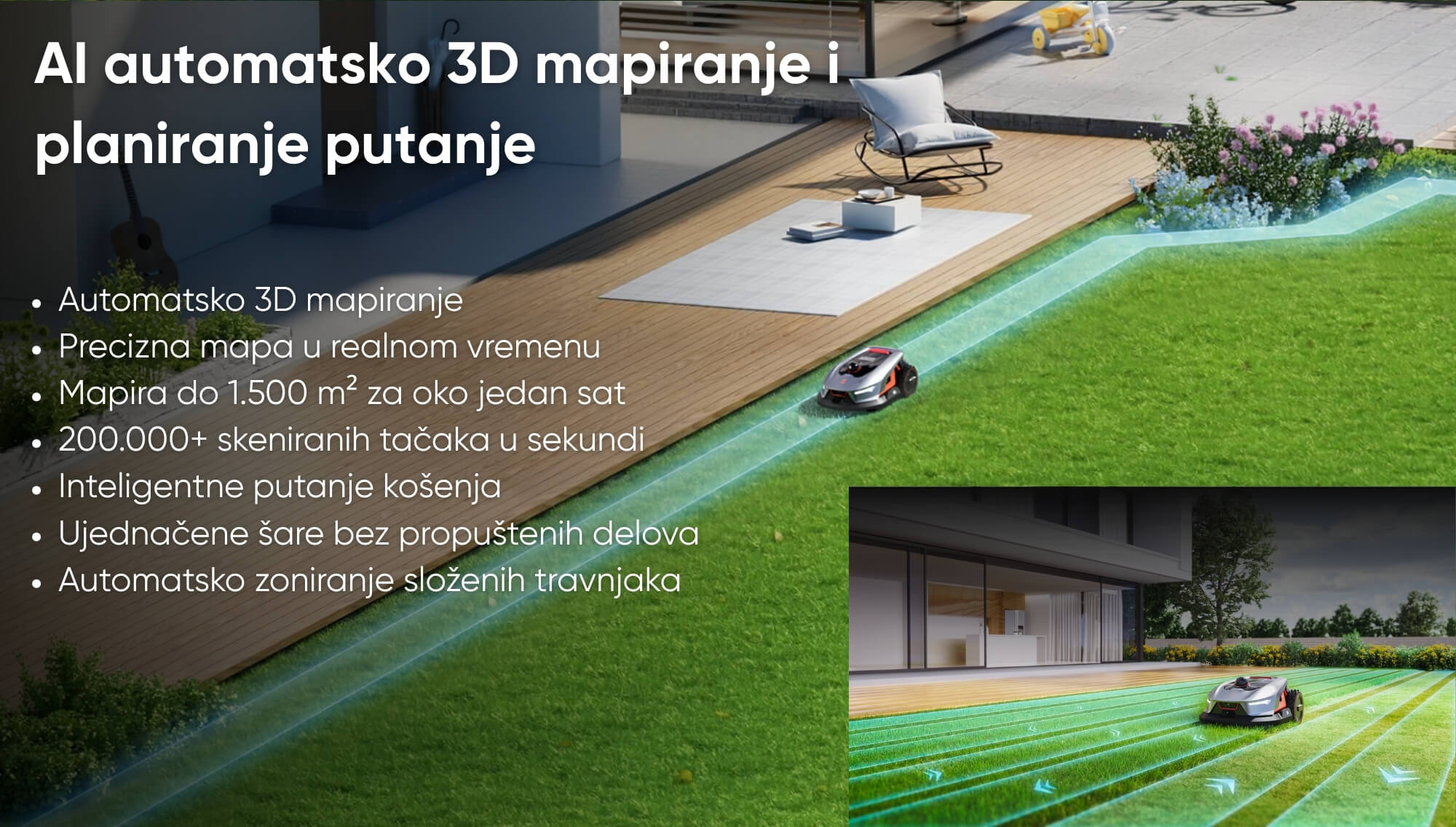 Sunseeker Elite X4 automatsko 3D mapiranje dvorišta