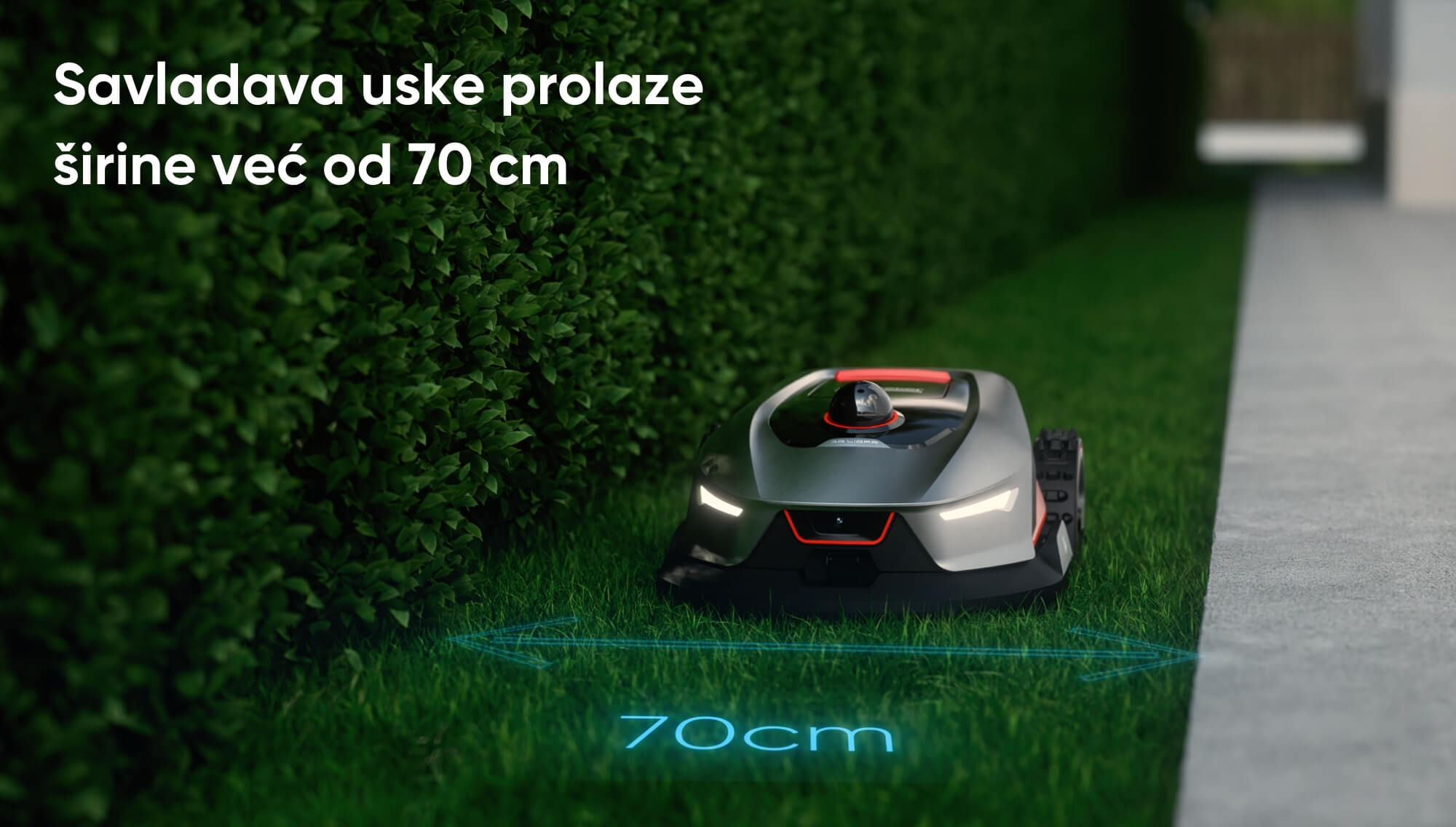 Sunseeker Elite X4 precizno košenje u uskim prolazima dvorišta