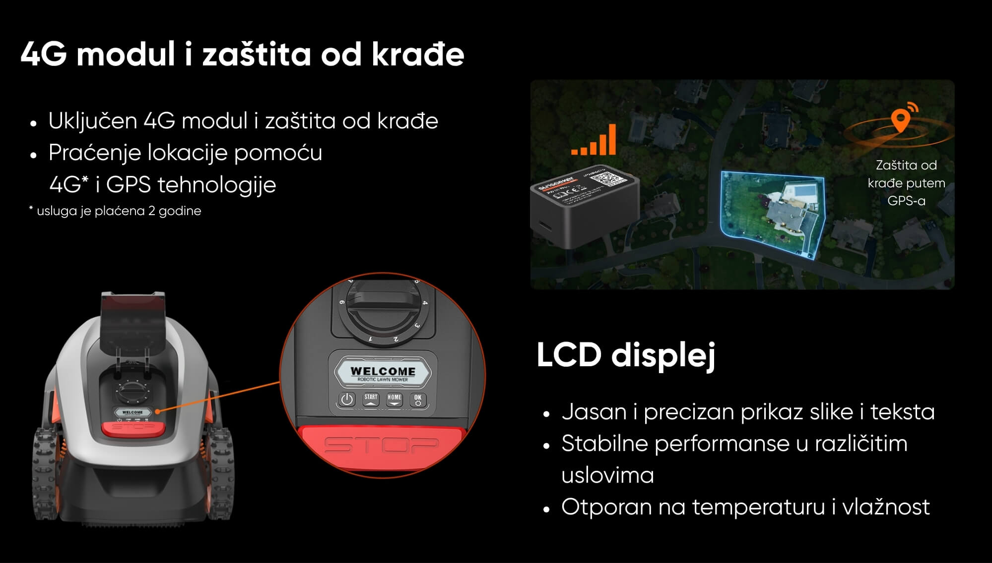 Sunseeker Elite X4 4G modul, zaštita od krađe i LCD displej