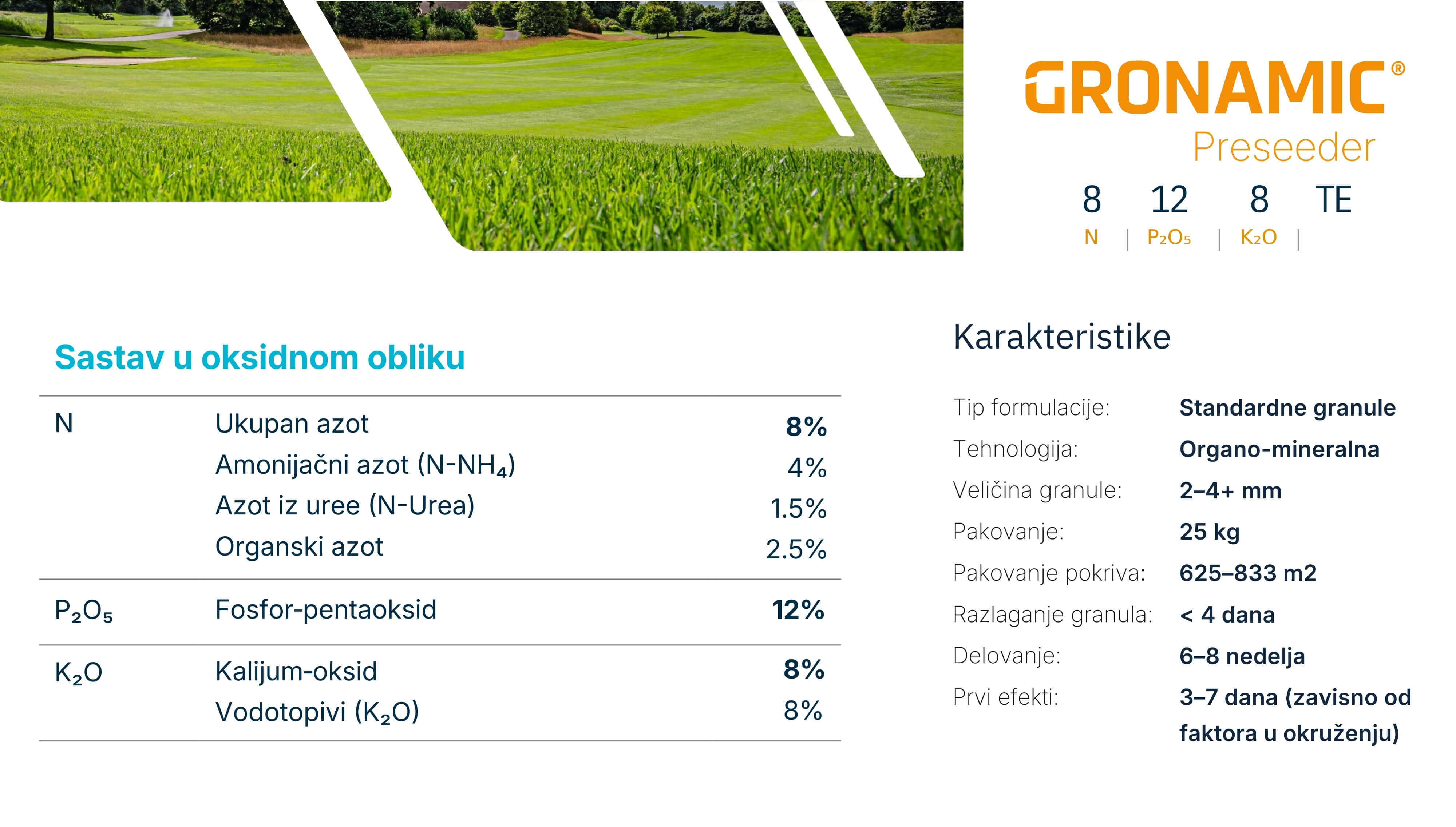 ICL Gronamic Preseeder 8‑12‑8 sastav i uticaj hraniva