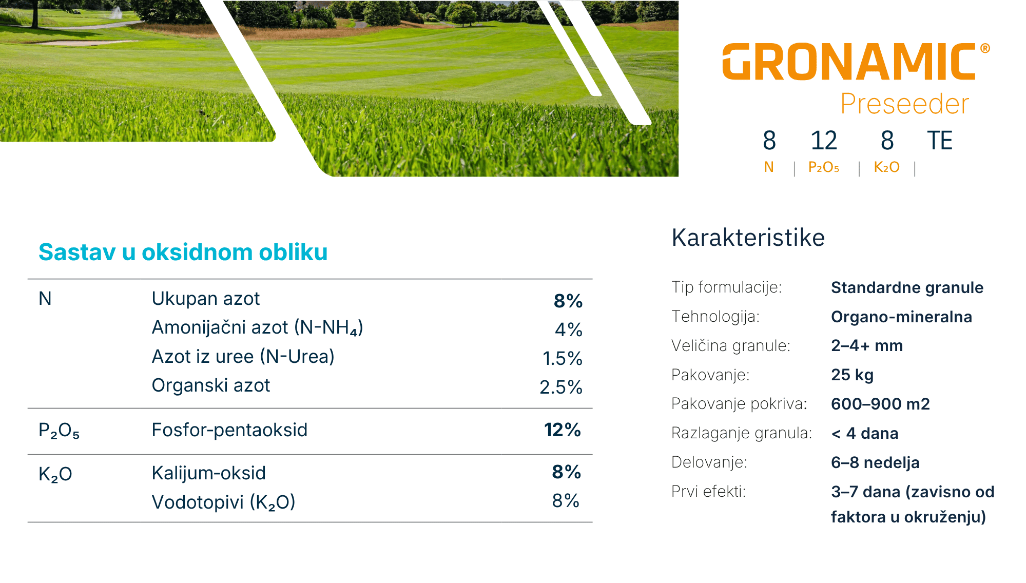 ICL Gronamic Preseeder 8‑12‑8 sastav i uticaj hraniva