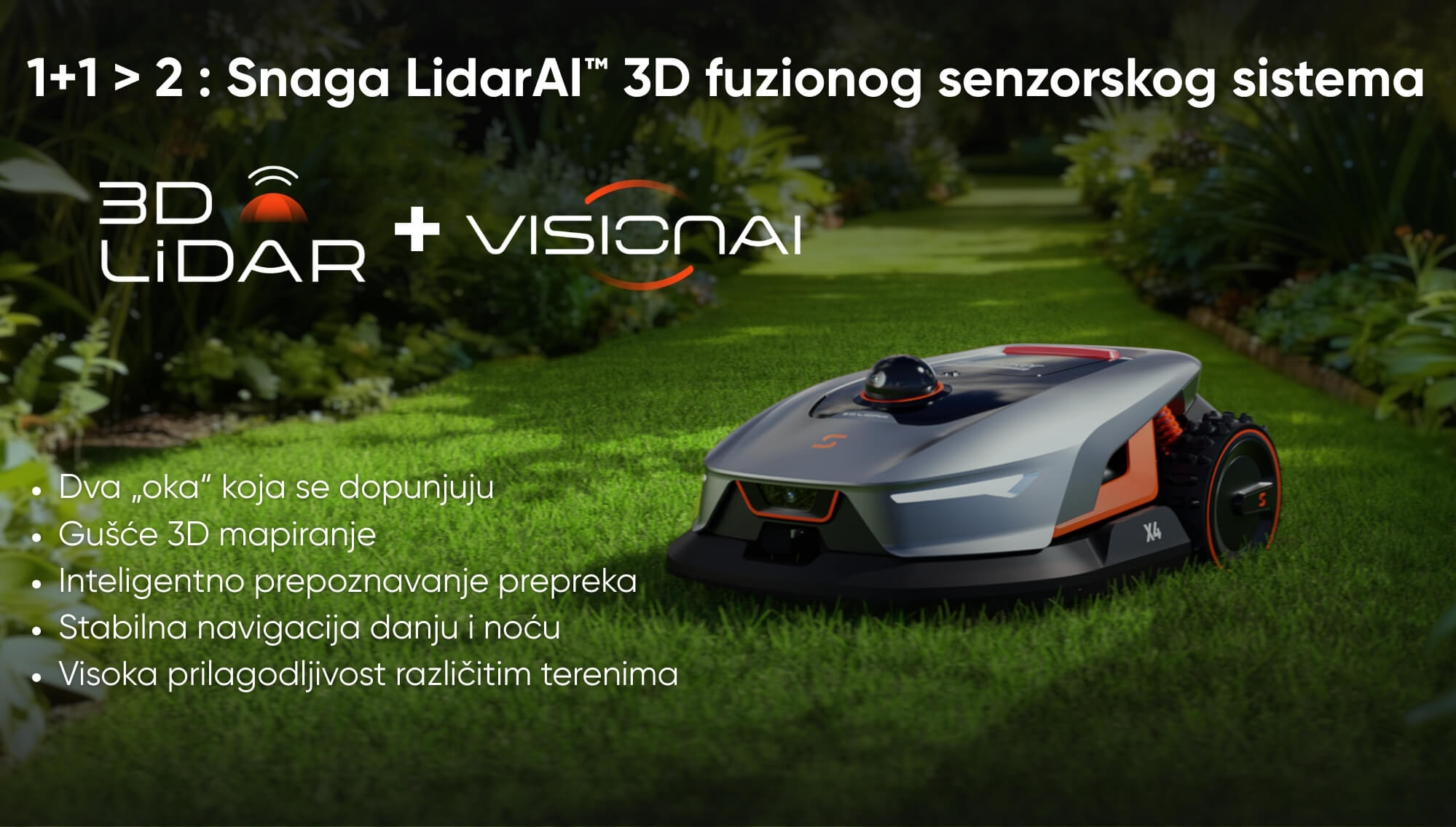 Sunseeker Elite X4 - LidarAI™ spaja 360° 3D LiDAR i Vision AI kameru u jedan pametniji sistem