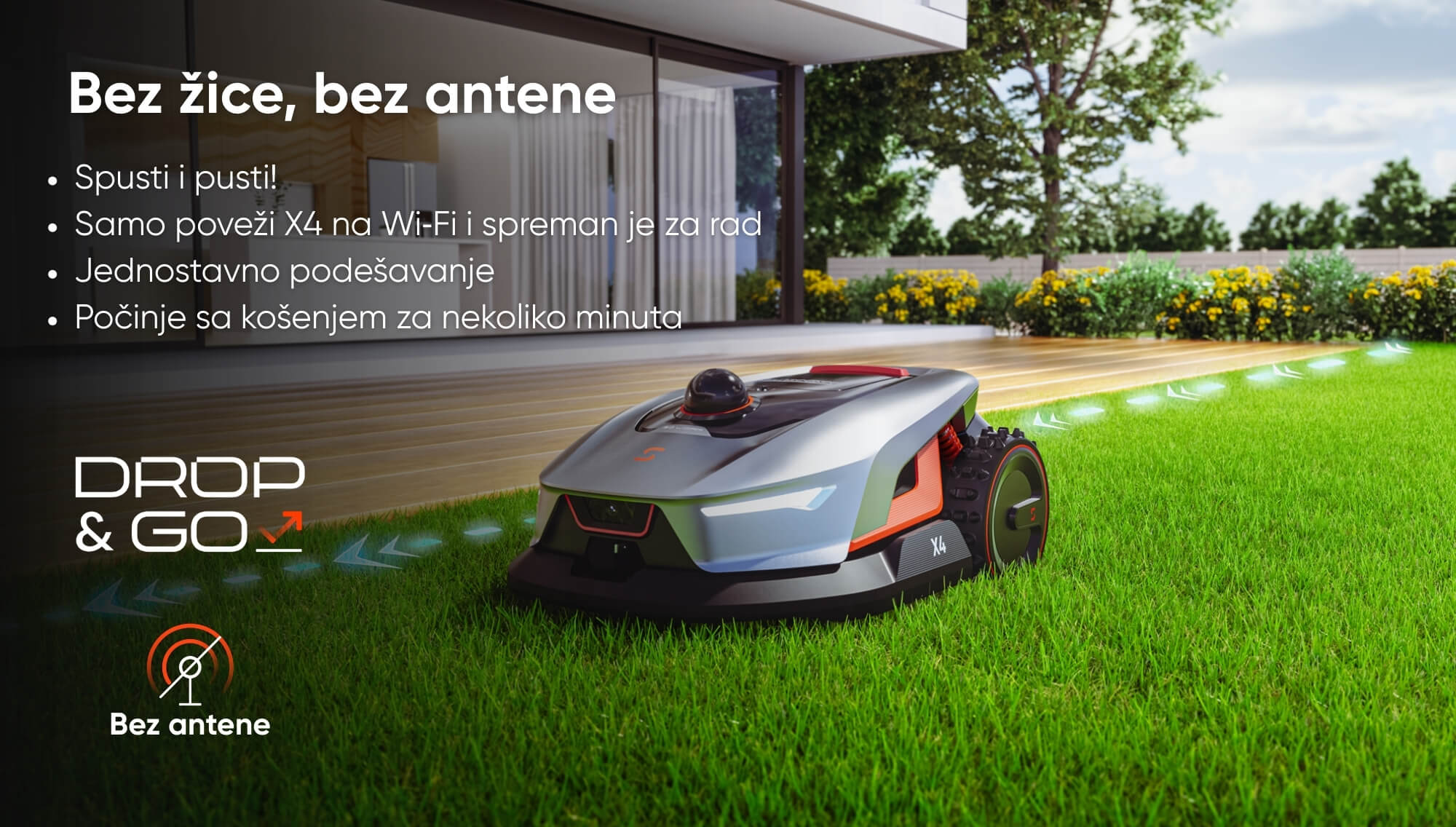 Sunseeker Elite X4 robotska kosilica bez žice i antene