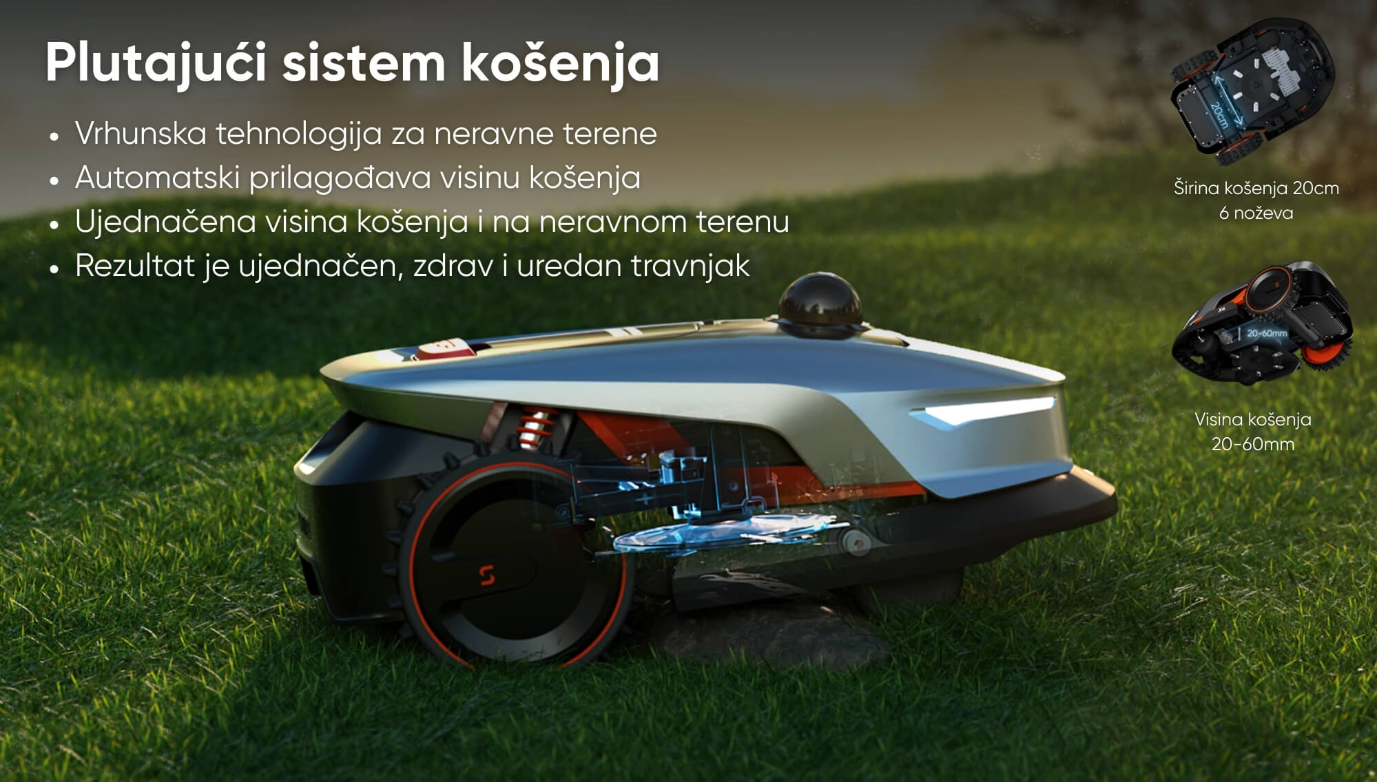 Sunseeker Elite X4 plutajući sistem košenja za neravan teren