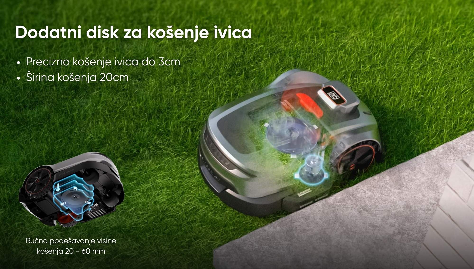 Sunseeker X3 Gen 2 plutajući disk za košenje sa dodatnim diskom za ivice