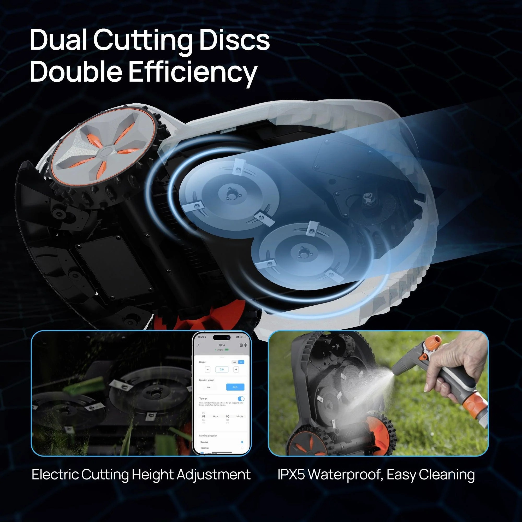 Dual-disc cutting i automatsko podešavanje visine košenja